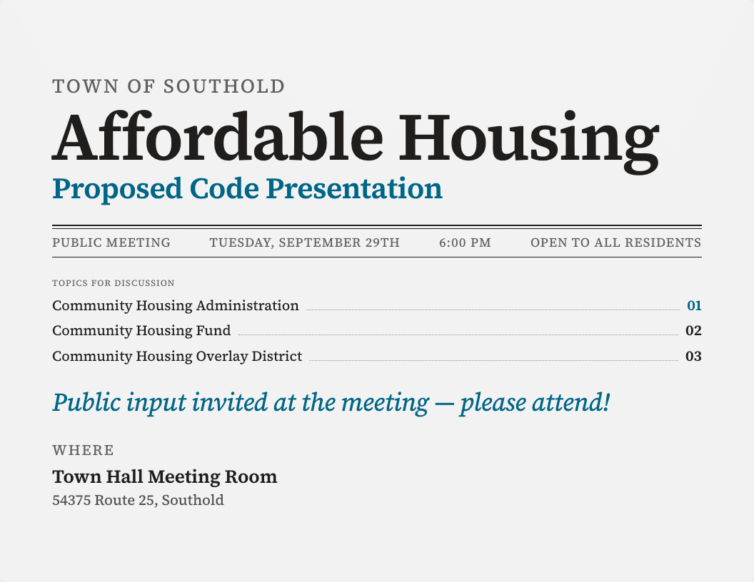 Housing Code Presentation Flyer-selection